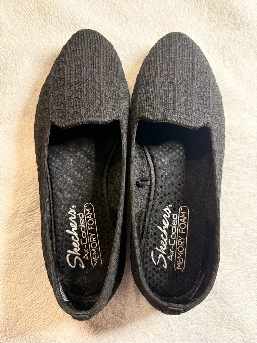Skechers Black Slip-On Knit Loafers